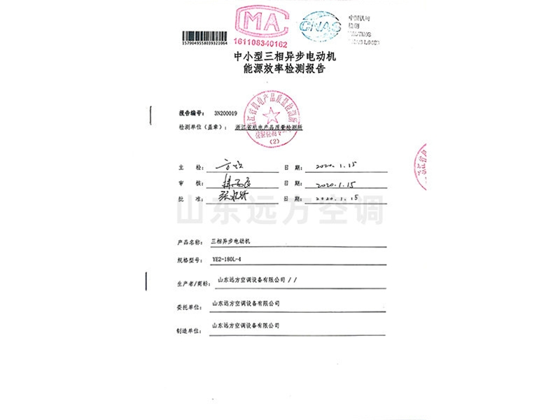 中小型三相異步電動(dòng)機(jī)能源效率檢測(cè)報(bào)告