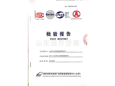 離心式消防排煙風(fēng)機檢驗報告
